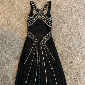 Morgan & Co. Black beaded formal dress. Size 3/4